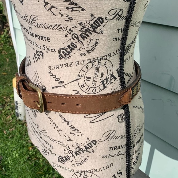 Genuine Buffalo Leather bohemian tribal pattern brown belt - Picture 10 of 11